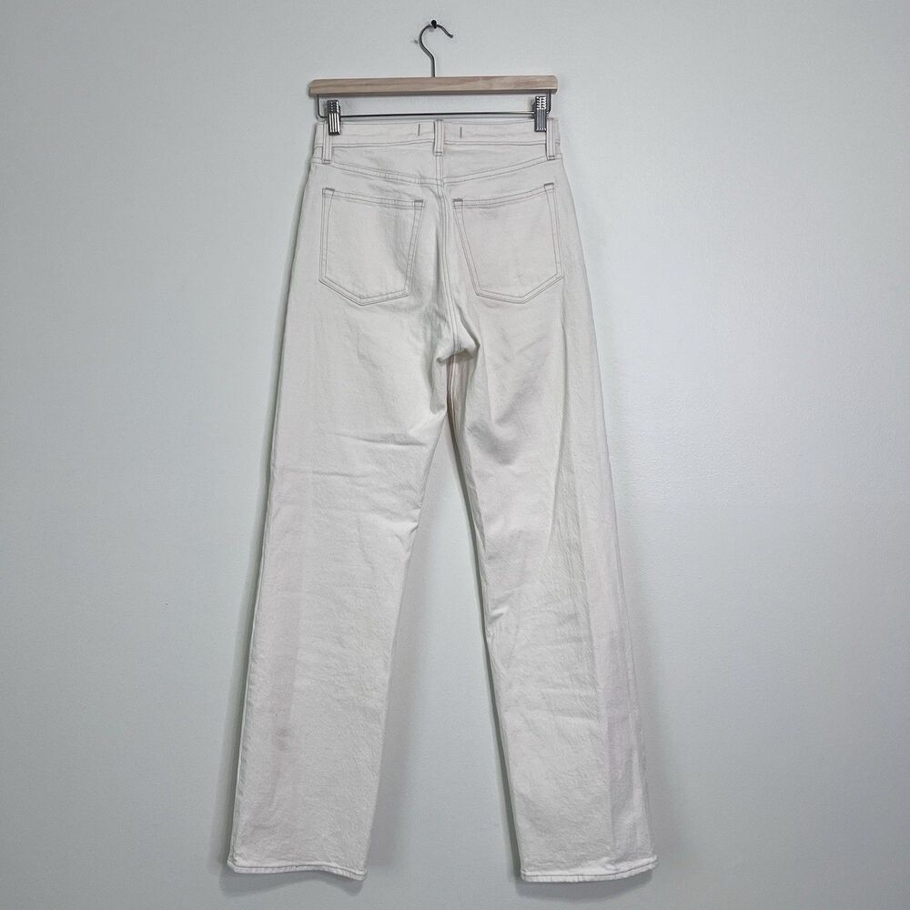 Abercrombie & Fitch 90s Relaxed High Rise Jeans Ecru White Straight Leg 27 Long - Picture 6 of 8